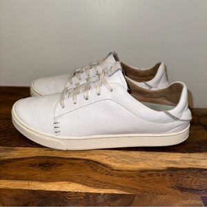 OluKai White Athletic Shoes with Low-Top Design
